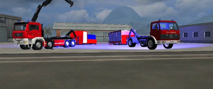 Feuerwehr Feuerwehr HKL Pack mit Container Landwirtschafts Simulator mod