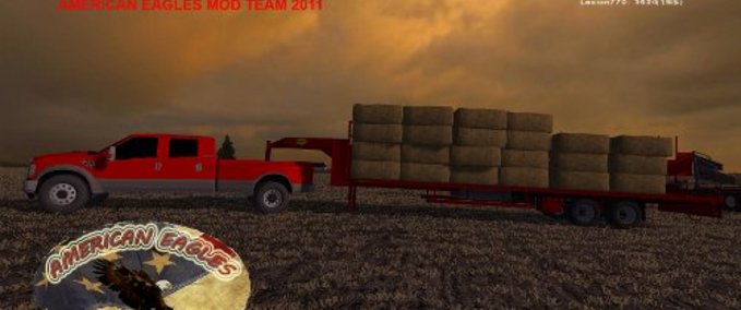 Ballentransport Big Tex Gooseneck Bale Trailer  Landwirtschafts Simulator mod