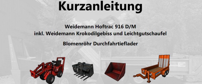 Tutorials Weidemann Hoftrac 916 D/M Kurzanleitung Landwirtschafts Simulator mod
