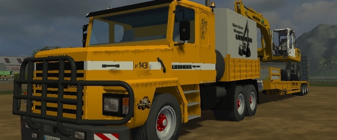 Scania Liebherr Scania 143 + Herron LowTrailer Landwirtschafts Simulator mod