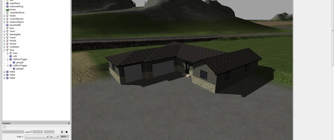 Gebäude mit Funktion Haus mit Garagen + animierte Tore Landwirtschafts Simulator mod