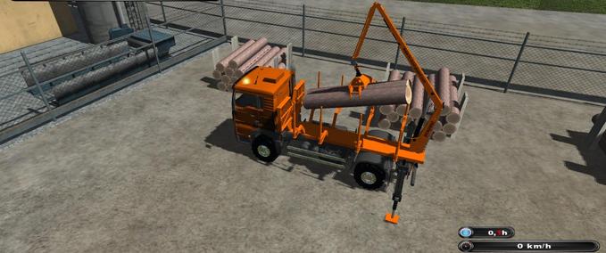 Sonstige Fahrzeuge Holz LKW mit Kran inkl. Zange [kommunal] Landwirtschafts Simulator mod