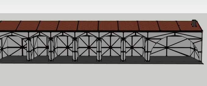 Gebäude Fachwerkscheune mit Dach  Landwirtschafts Simulator mod