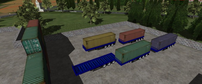 Objekte Trailer mit Container  Landwirtschafts Simulator mod