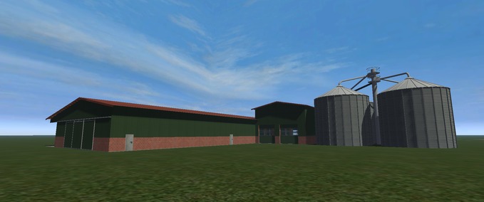 Gebäude mit Funktion Maschinenhalle mit Getreidelager  Landwirtschafts Simulator mod