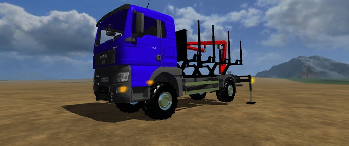 Sonstige Selbstfahrer Holz LKW mit Kran Landwirtschafts Simulator mod