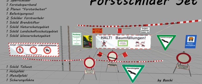 Objekte Forst Schilder Set 1 Landwirtschafts Simulator mod