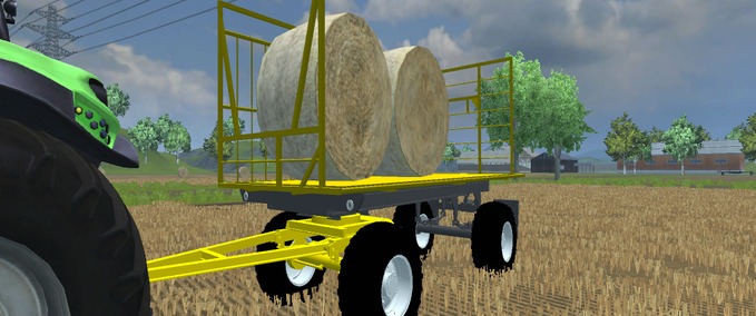 Ballentransport Ballenwagen gelb Landwirtschafts Simulator mod
