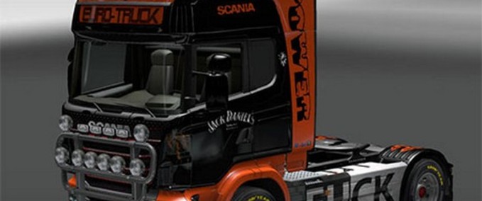 Skins New Scania skin with Jack Daniels and STP brands  Eurotruck Simulator mod