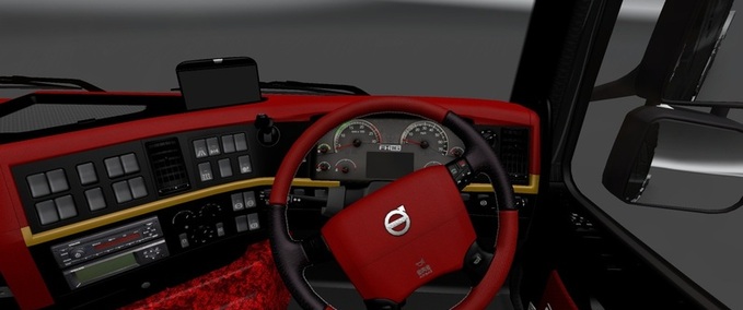 Interieurs Black Red   Yellow Int. Eurotruck Simulator mod