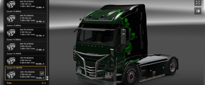 Trucks 1001PS Motoren Eurotruck Simulator mod