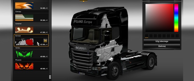 Skins Europe Scania Eurotruck Simulator mod