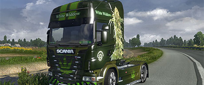 Skins Scania White Widdow skin Eurotruck Simulator mod
