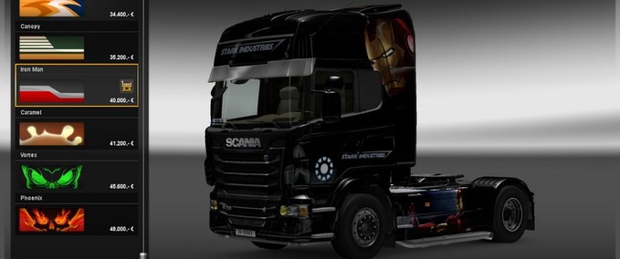 Skins Iron Man Paintjob All Trucks Eurotruck Simulator mod