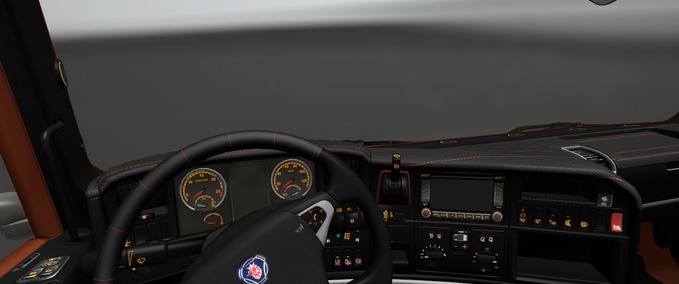 Interieurs Scania Interior Black Amber STiG Eurotruck Simulator mod