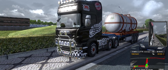 Skins Scania Carbon Sparco Eurotruck Simulator mod