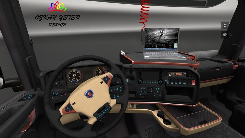 Classify Round down tie ETS 2: Scania luxury interior v 1.0 Display Zubehör Interieurs Mod für  Eurotruck Simulator 2