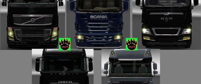 Trucks Gelbes Scheinwerfer Glas Pack  all in all mod Eurotruck Simulator mod
