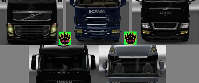 Trucks Gelbes Scheinwerfer Glas Single Truck Mods  Eurotruck Simulator mod