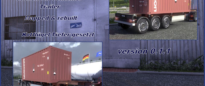 Gooseneck Gooseneck Container Skinbar und Kotflügel tiefer Eurotruck Simulator mod