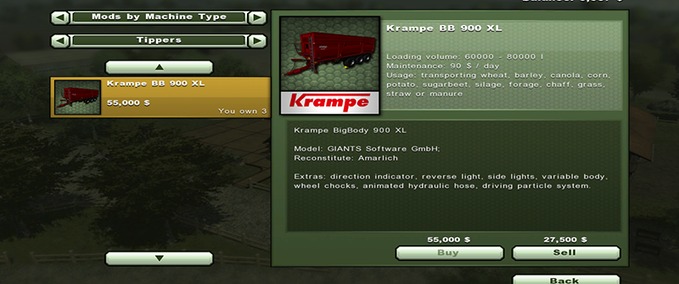 Tridem Krampe BB 900 XL Landwirtschafts Simulator mod