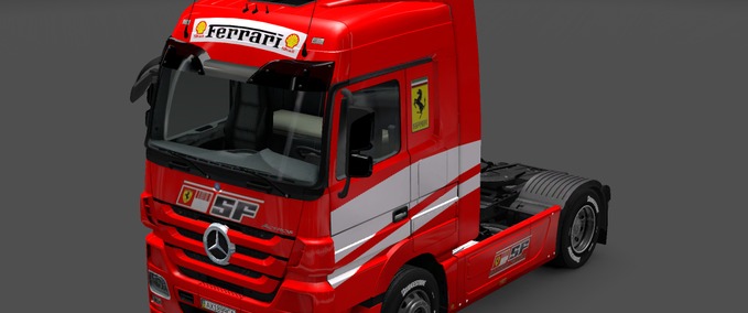 Skins Mercedes Actros Scuderia Ferrari Skin Eurotruck Simulator mod