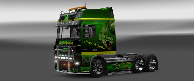 Skins Daf XF  Green Mamba skin Eurotruck Simulator mod