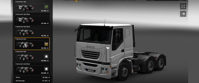 Fahrphysik Neue Chassis und Getriebe für Iveco und Scania(nur Chassis) für Ver. 1.3.1 Eurotruck Simulator mod