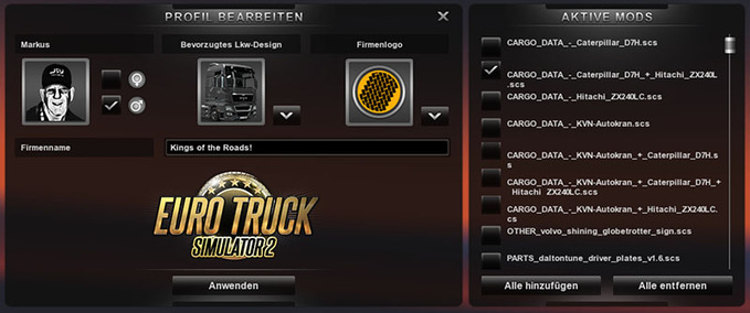 Trailer Frachtdaten-Paket Eurotruck Simulator mod