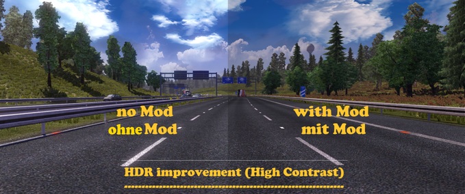 Mods HDR improvement Eurotruck Simulator mod