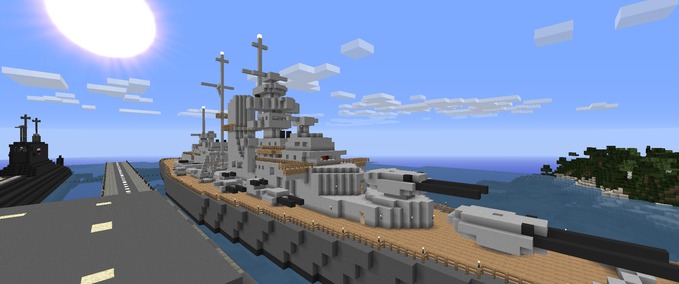 Mods XXL Battleship Bismarck Minecraft mod