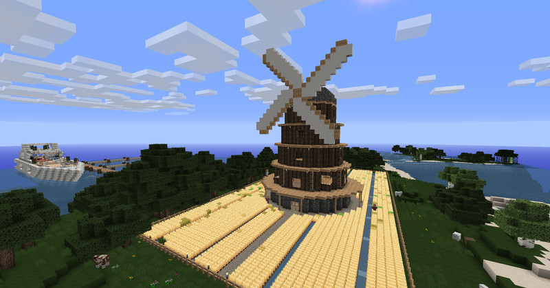 minecraft xxl windmill with field v 1