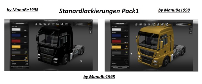 MAN MAN Modell 2013 Euro 6 Stanardlackierungen Pack1/3 Eurotruck Simulator mod