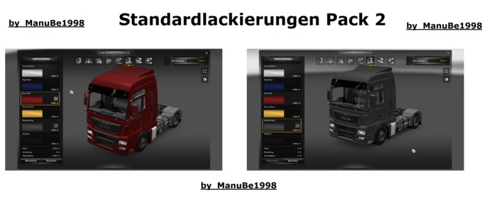MAN MAN Modell 2013 Euro 6 Stanardlackierungen Pack2/3 Eurotruck Simulator mod