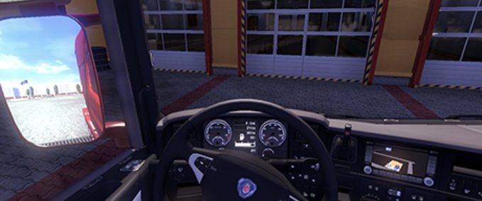 Interieurs Scania Schwarz und Rot Luxus Interior Eurotruck Simulator mod
