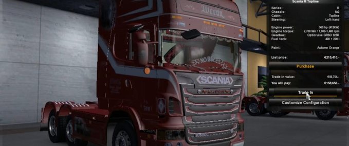 Scania Scania New R500 Topline Weeda Son of Monarchy Showtruck Eurotruck Simulator mod