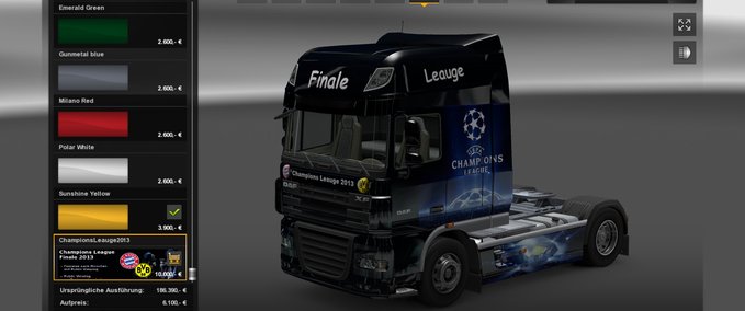 Skins Daf XF ChampionsLeauge2013 Eurotruck Simulator mod
