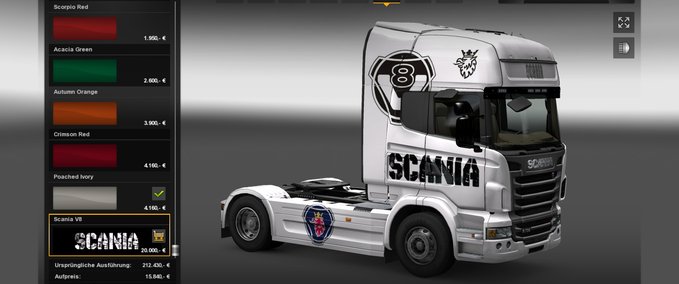 Skins Scania R 2009 V8 Eurotruck Simulator mod