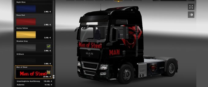 Skins MAN Tgx Man of Steel Eurotruck Simulator mod