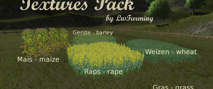 Textures Pack grass barley wheat maize rape Mod Image