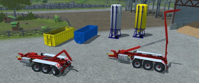 Container & Mulden Hooklift Pack Trailer and implements Landwirtschafts Simulator mod
