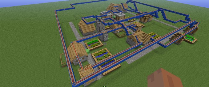 Maps dorf dach achterbahn Minecraft mod