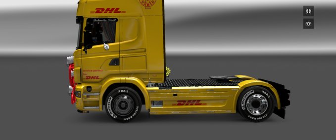 Skins DHL skinn MIt 2 trailer Für eurogoodies und LKW Eurotruck Simulator mod