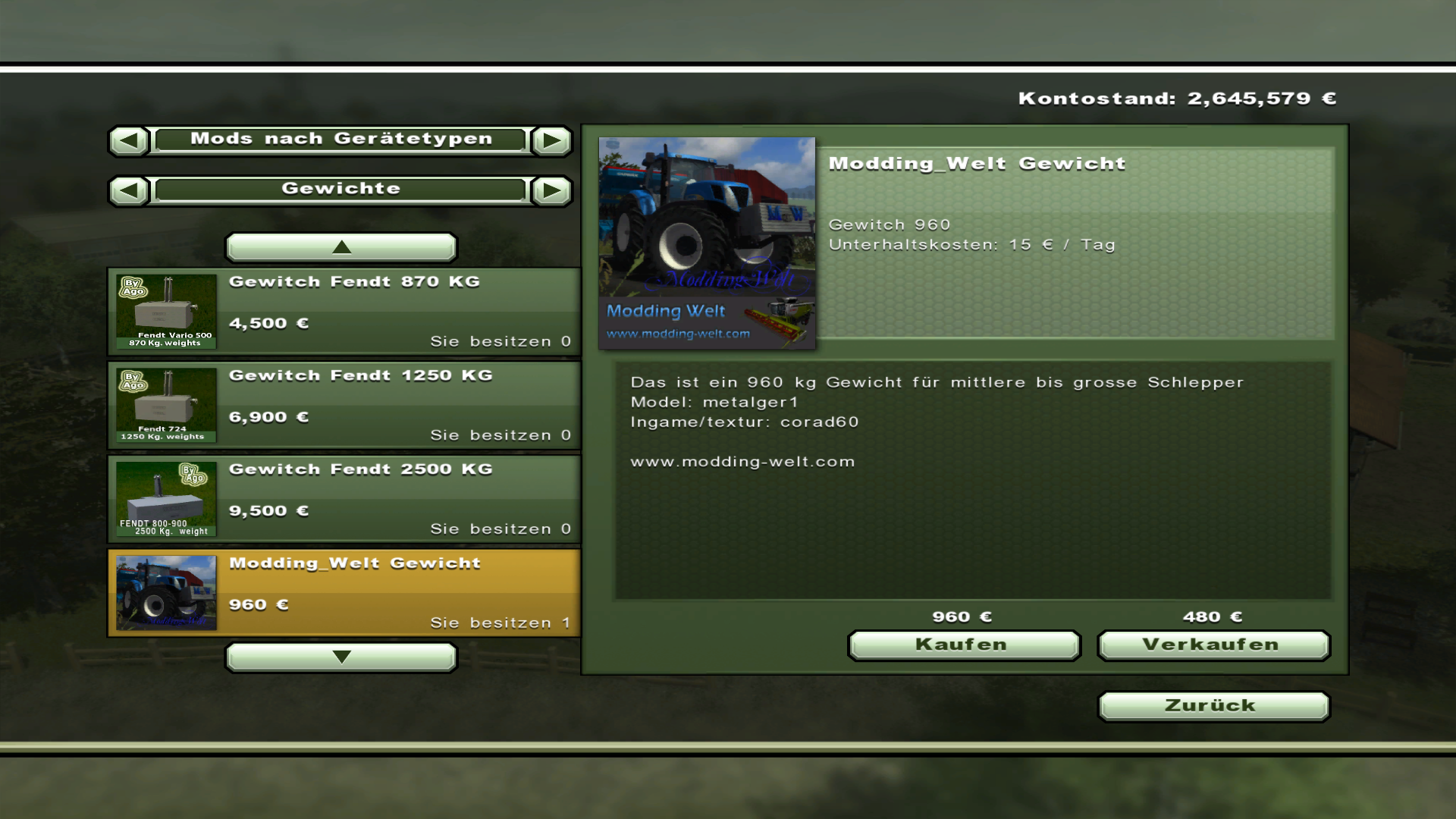 MW Gewicht 960 LS13 - Thumbnail 1