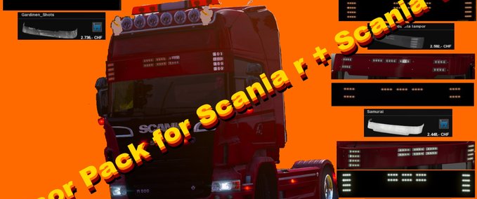 Trucks Visor Pack for Scania r  Scania V8 Eurotruck Simulator mod