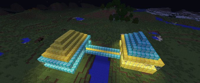 Maps Diamant und Goldhaus mit Brücke Minecraft mod