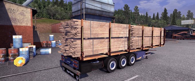 Log-Trailer Fliegl with a  rust skin  Eurotruck Simulator mod