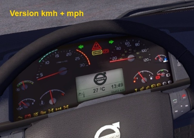 ETS2: Real dashboard VOLVO FH16 v 1.0 Mods Mod für Eurotruck Simulator 2