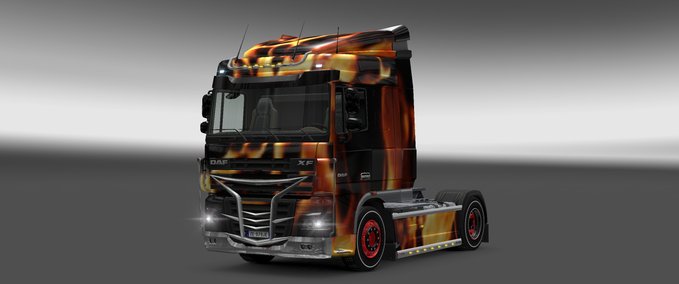 Skins daf xf fire skin Eurotruck Simulator mod