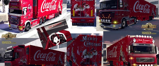 Skins Coca Cola Xmas pack Eurotruck Simulator mod